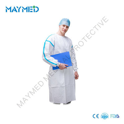 Microporous Antistatic Surgical Isolation Gown With Blue Tapes