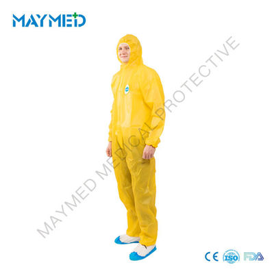 Single use Chemical jumpsuit protective work wear Type 3B  EN14605 EN14126 from factory directly