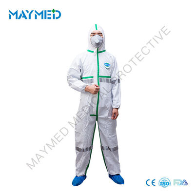 Type 4 5 6 Microporous Disposable Coverall With Reflective Stripe EN1149