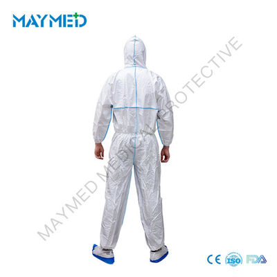 Liquid Chemicals Resistant Disposable Microporous Coveralls With Hood Type 4/5/6