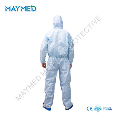 Isolation Jumpsuit Microporous Hooded Disposable Chemical Coveralls Type 5/6