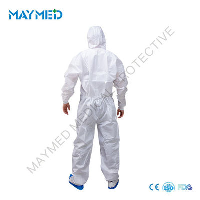 White SMS Industrial Disposable Nonwoven Coverall breathable comfortable workwear