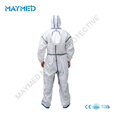 Type 4B 5B 6B Disposable Protective Coveralls With Back Hole
