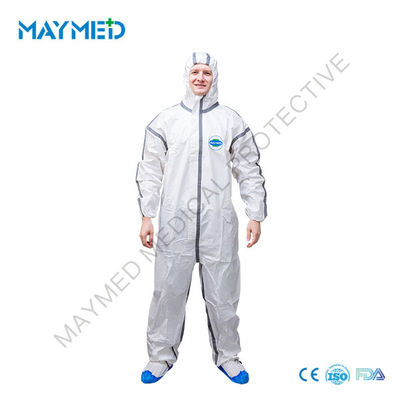 Type 4B 5B 6B Disposable Protective Coveralls With Back Hole