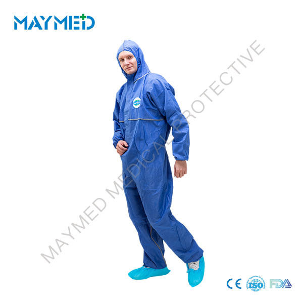 Bound Seams Type 5/6 SMS Disposable Coveralls anti biological and virus ISO13485
