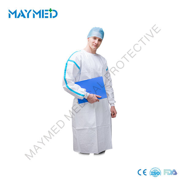 Microporous Antistatic Surgical Isolation Gown With Blue Tapes