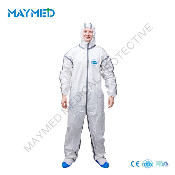 Type 4B 5B 6B Disposable Protective Coveralls With Back Hole